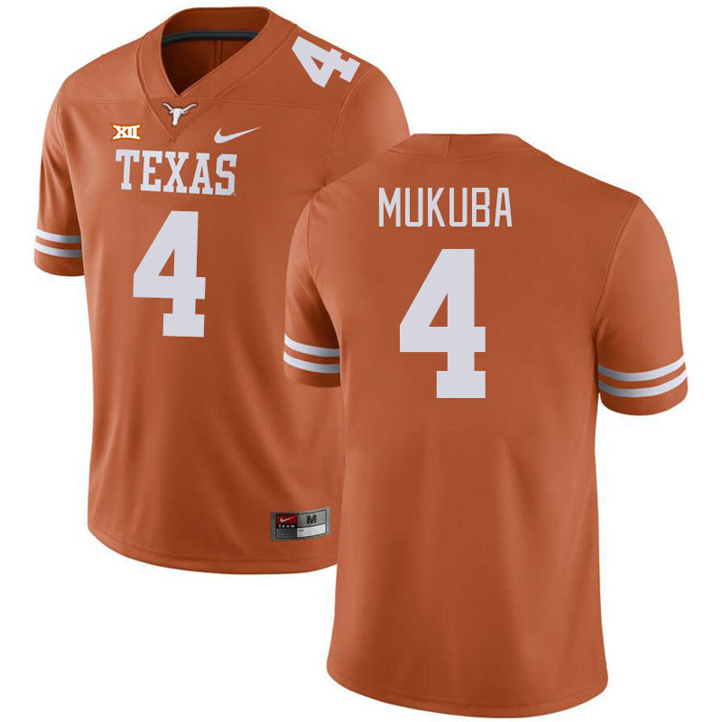 Men #4 Andrew Mukuba Texas Longhorns College Football Jerseys Stitched-Orange